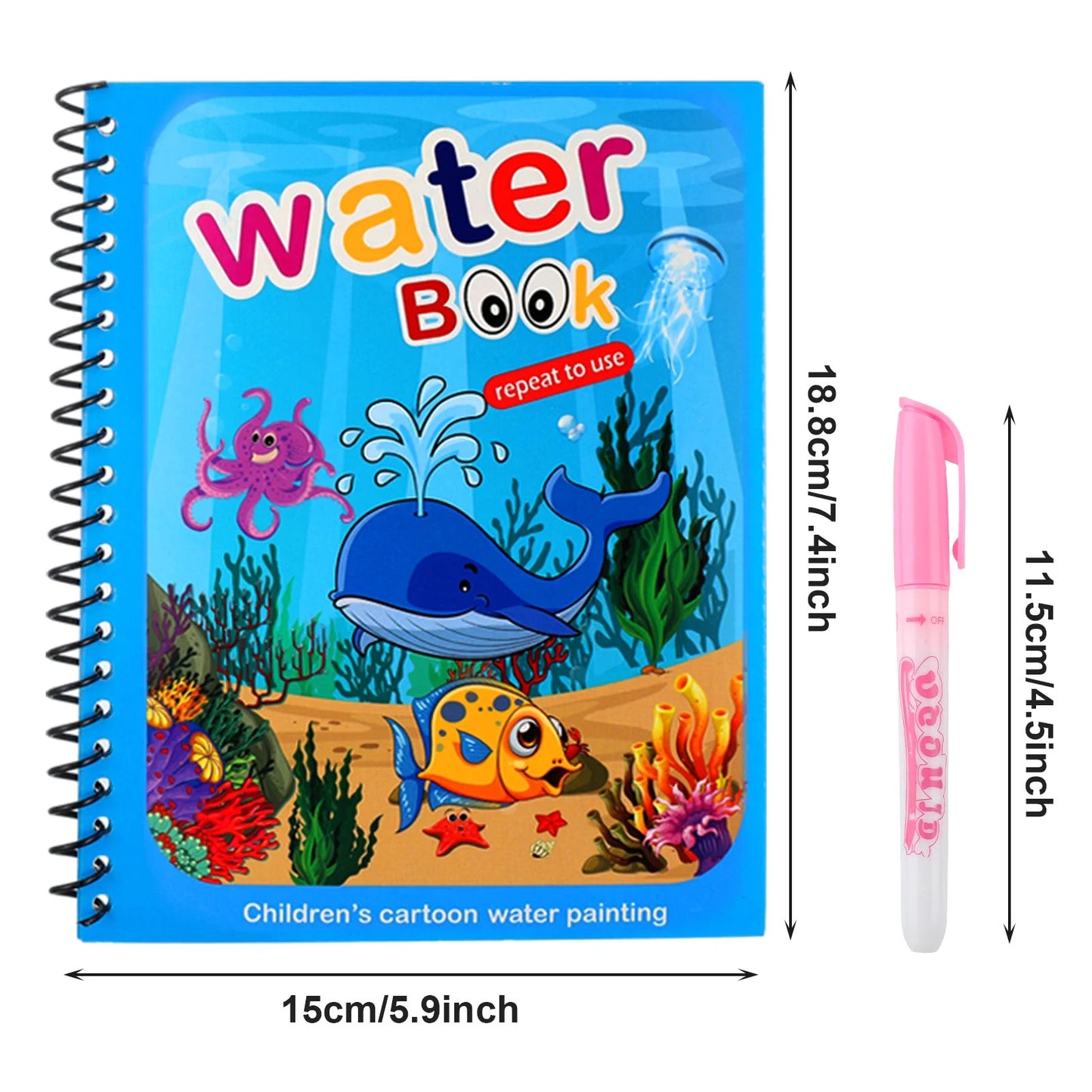Magic Water Coloring Book, 6 Pieces