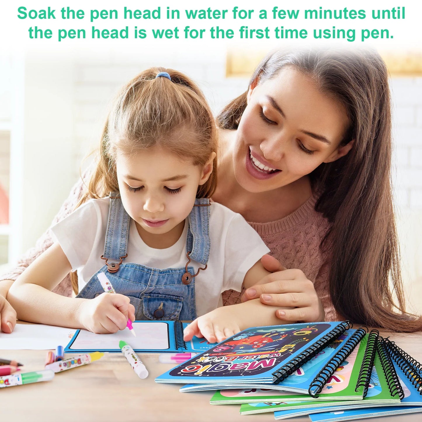 Magic Water Coloring Book, 6 Pieces