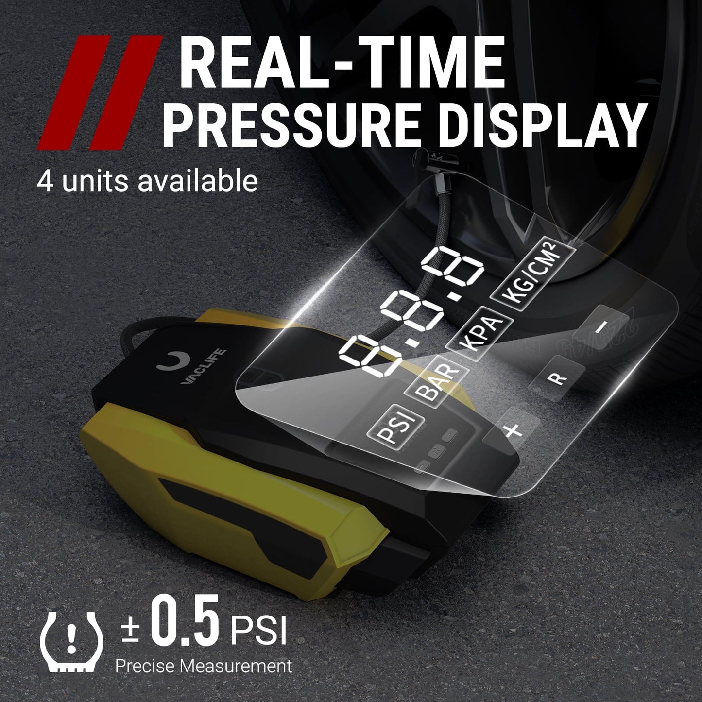 Tire Inflator Portable Air Compressor, DC 12V Auto Digital Air Pump with LED Light&4 Accessories for Car Tires, Bicycles and Other Inflatables, for Car Cigarette Lighter Use Only (12V)