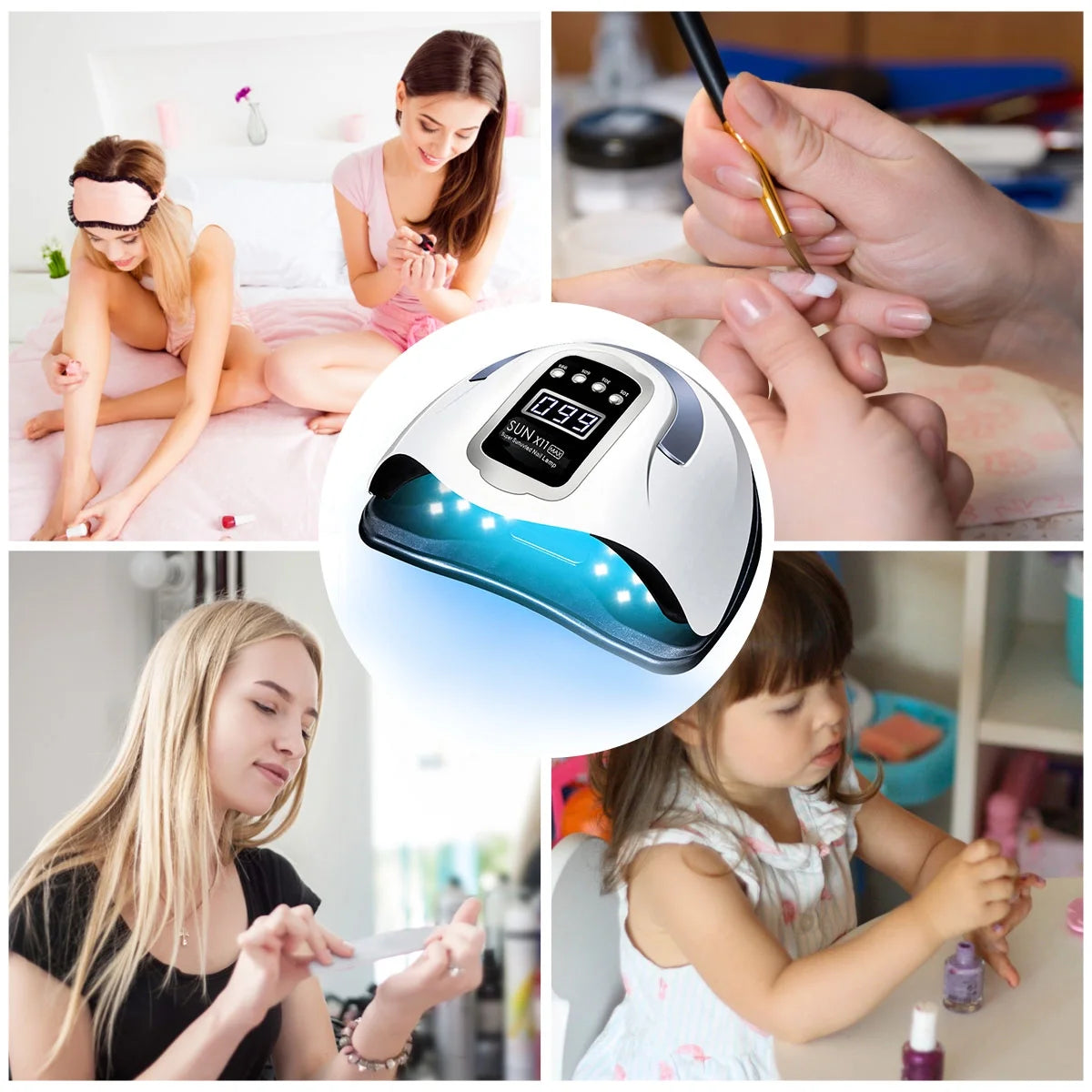 Uv Nail Lamp Uv Light for Gel Nails 280W Nail Curing Lamps Automatic Sensor Nail Dryer Light with 4 Timer Setting,White,66 Led Light