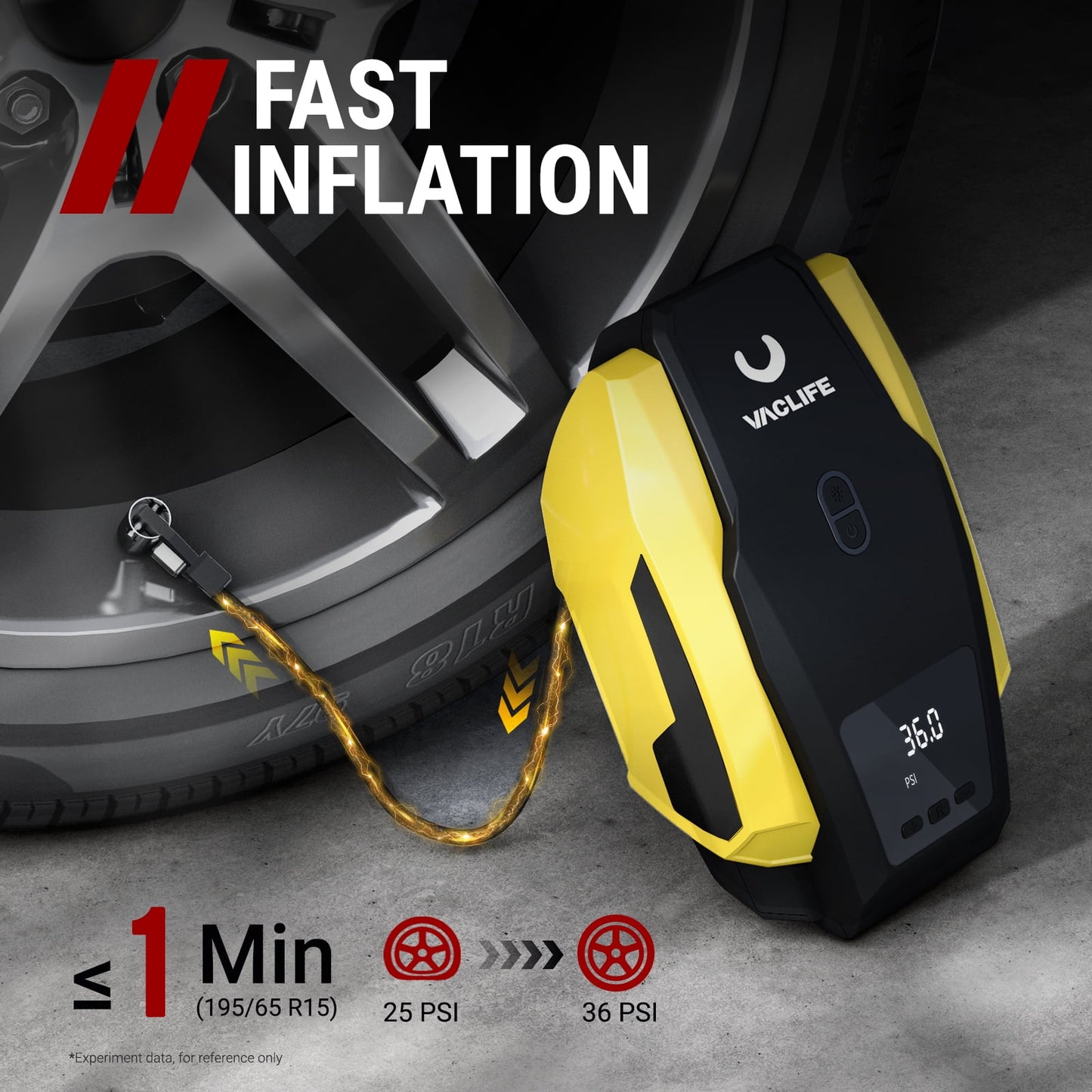 Tire Inflator Portable Air Compressor, DC 12V Auto Digital Air Pump with LED Light&4 Accessories for Car Tires, Bicycles and Other Inflatables, for Car Cigarette Lighter Use Only (12V)