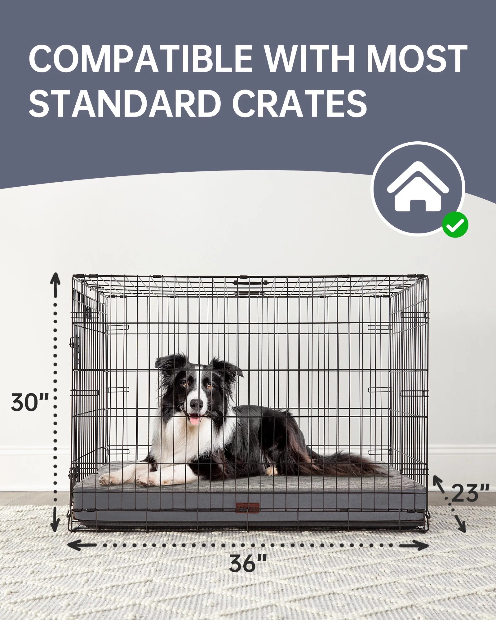 35In Gray Orthopedic Dog Bed for Large and Medium Dogs with Egg Crate Foam Support and Non-Slip Bottom, Waterproof and Machine Washable Removable Pet Bed Cover,Size(35"X22"X3.5")
