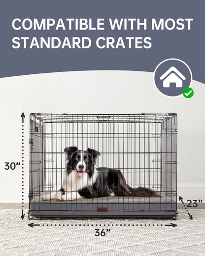 35In Gray Orthopedic Dog Bed for Large and Medium Dogs with Egg Crate Foam Support and Non-Slip Bottom, Waterproof and Machine Washable Removable Pet Bed Cover,Size(35"X22"X3.5")