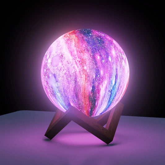 LunaGlow™ 3D Galaxy Moon Lamp (16 Colors) 4.8"
