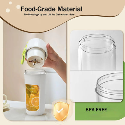 Portable Blender, 340 Ml Personal Juicer Cup,Usb Rechargeable,Household Fruit Mixer for Shakes and Smoothies,Easy to Clean,Bpa Free for Travel, Home and Office
