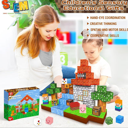 Magnetic Blocks, 100PCS Magnetic Building Cube Game for Boys & Girls 