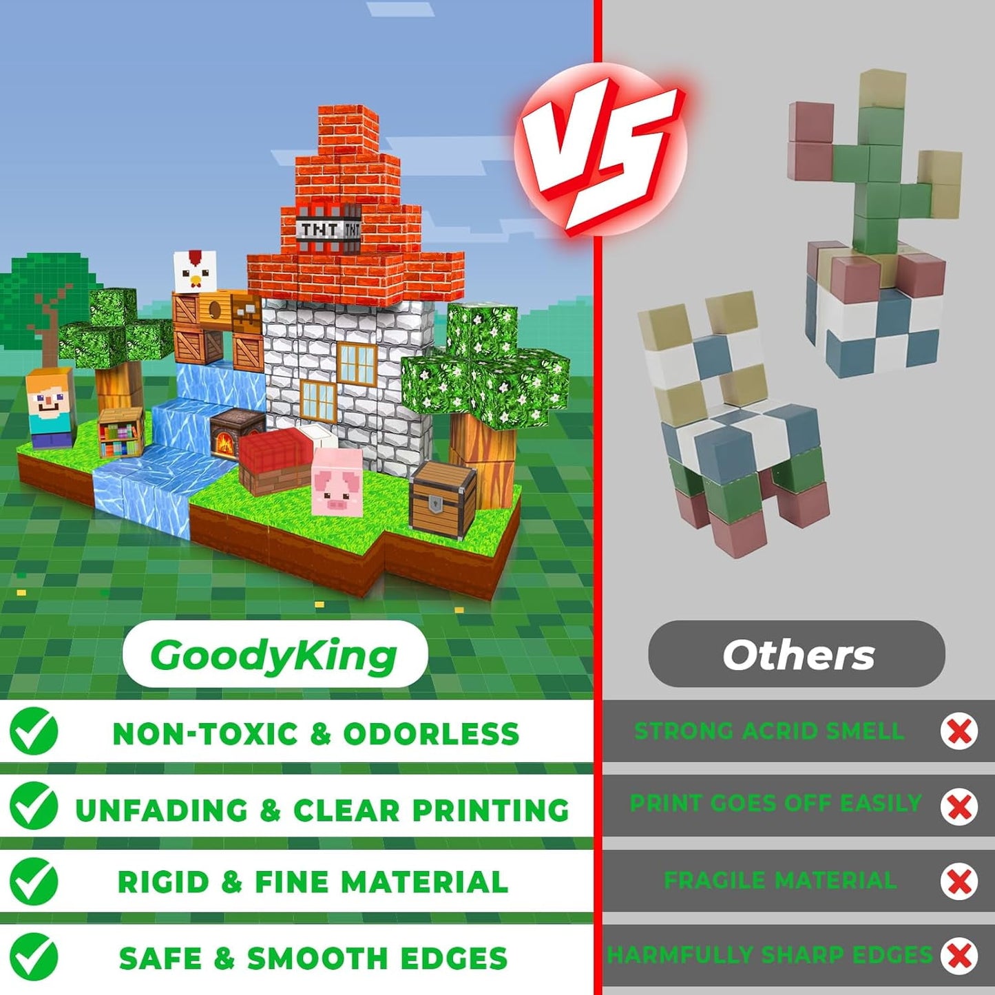 Magnetic Blocks, 100PCS Magnetic Building Cube Game for Boys & Girls 