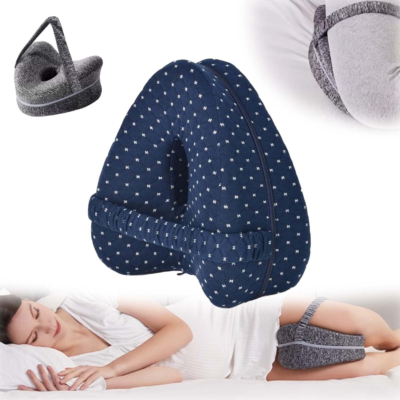 Alignment Pillows for Side Sleepers, Leg Pillow for Side Sleeping Relieve Hip Pain & Sciatica with Adjustable Strap Smooth Spine Alignment Pillow Knee Pillow for Side Sleepers Hip Pain