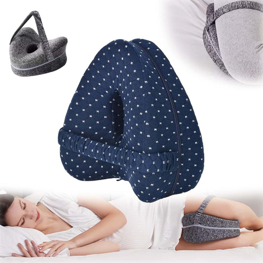 Alignment Pillows for Side Sleepers, Leg Pillow for Side Sleeping Relieve Hip Pain & Sciatica with Adjustable Strap Smooth Spine Alignment Pillow Knee Pillow for Side Sleepers Hip Pain