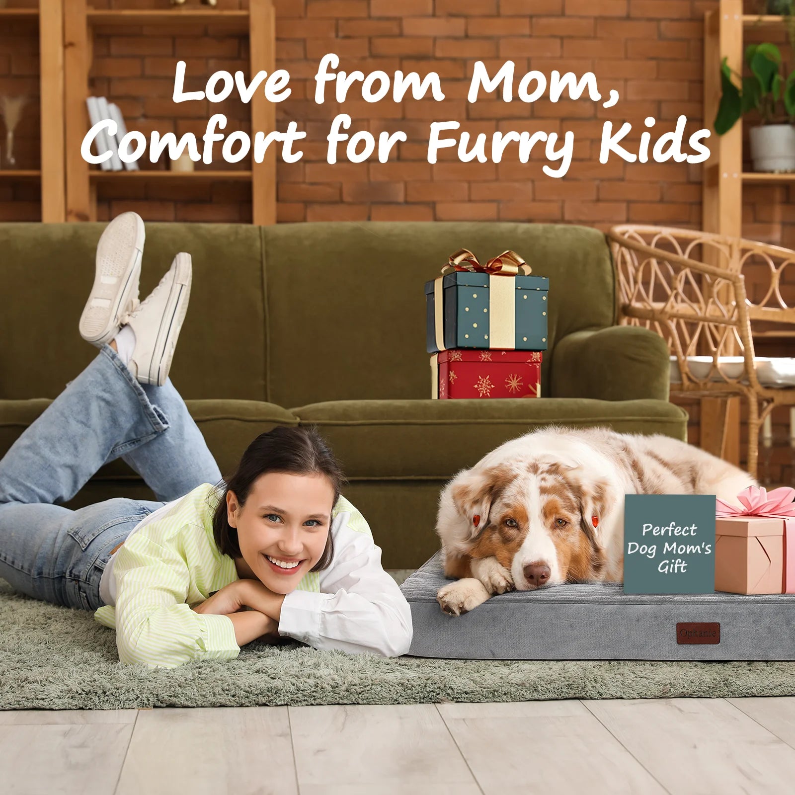 35In Gray Orthopedic Dog Bed for Large and Medium Dogs with Egg Crate Foam Support and Non-Slip Bottom, Waterproof and Machine Washable Removable Pet Bed Cover,Size(35"X22"X3.5")