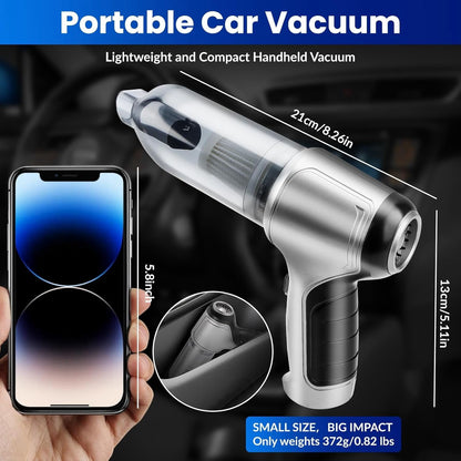 Wireless Handheld Car Vacuum Cleaner,Mini Car Vacuum Cleaner,15000Pa High Power Cordless Vacuum Cleaner,3 in 1 Portable Handheld Car Vacuum for Car,Office and Home