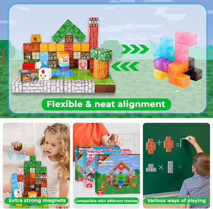 Magnetic Blocks, 100PCS Magnetic Building Cube Game for Boys & Girls 