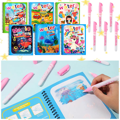 Magic Water Coloring Book, 6 Pieces